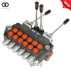 6 Spool 21 GPM Hydraulic Backhoe Directional Control Valve With 2 Joysticks