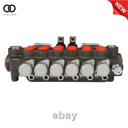 6 Spool 21 GPM Hydraulic Backhoe Directional Control Valve With 2 Joysticks