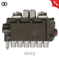 6 Spool 21 GPM Hydraulic Backhoe Directional Control Valve With 2 Joysticks