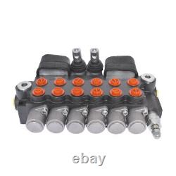 6 Spool 21 GPM Hydraulic Backhoe Directional Control Valve WithJoysticks SAE Ports