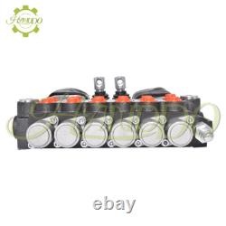 6 Spool Hydraulic Backhoe Directional Control Valve 11 GPM With 2 Joysticks