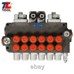 6 Spool Hydraulic Backhoe Directional Control Valve 21 GPM l With 2 Joysticks