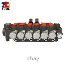 6 Spool Hydraulic Backhoe Directional Control Valve 21 GPM l With 2 Joysticks