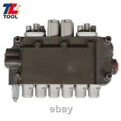 6 Spool Hydraulic Backhoe Directional Control Valve 21 GPM l With 2 Joysticks