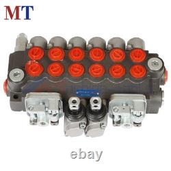 6 Spool Hydraulic Backhoe Directional Control Valve With 2 Joysticks 11 GPM