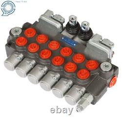 6 Spool Hydraulic Backhoe Directional Control Valve with 2 Joysticks, 11 GPM