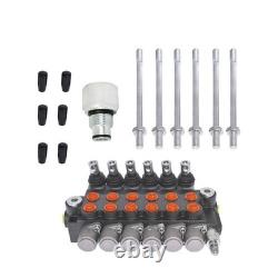 6 Spool Hydraulic Control Valve Acting 13 GPM 3600 PSI +Conversion Plug NEW