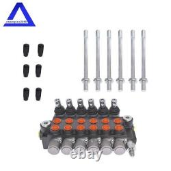 6 Spool Hydraulic Control Valve Double Acting 13 GPM 3600 PSI SAE Ports