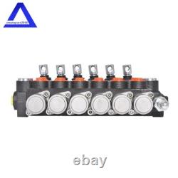 6 Spool Hydraulic Control Valve Double Acting 13 GPM 3600 PSI SAE Ports