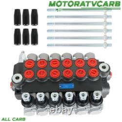 6 Spool Hydraulic Directional Control Valve 11GPM 3600PSI Adjustable+conversion