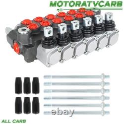 6 Spool Hydraulic Directional Control Valve 11GPM 3600PSI Adjustable+conversion