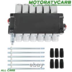 6 Spool Hydraulic Directional Control Valve 11GPM 3600PSI Adjustable+conversion