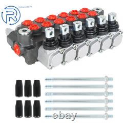 6 Spool Hydraulic Directional Control Valve 11GPM Adjustable 3600PSI US