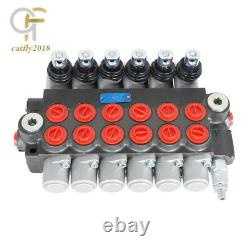 6 Spool Hydraulic Directional Control Valve 11GPM Adjustable Relief Valve BSPP