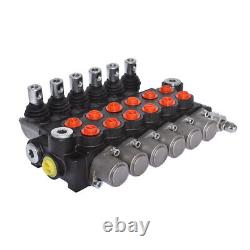 6 Spool Hydraulic Directional Control Valve 11GPM Adjustable Relief Valve BSPP