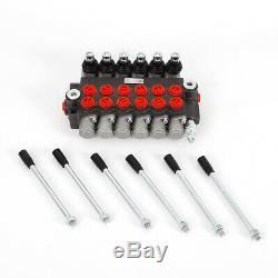 6 Spool Hydraulic Directional Control Valve 11GPM Double Acting Adjustable