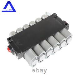 6 Spool Hydraulic Directional Control Valve 11gpm Adjustable Relief Valve