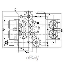 6 Spool Monoblock Hydraulic Directional Control Valve Adjustable Pressure 11 GPM