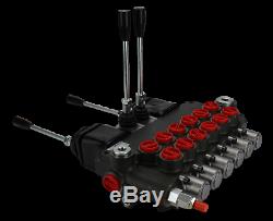 6 spool hydraulic directional control valve 11gpm (40l/min) 6P40 + 2 joysticks