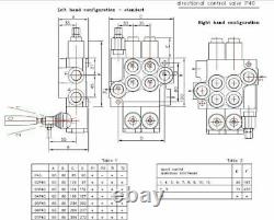 6 spool hydraulic directional control valve 11gpm (40l/min) 6P40 + 2 joysticks
