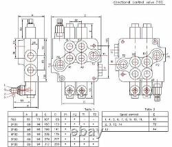 6 spool hydraulic directional control valve 21gpm (80l/min) 6P80 + 2 joysticks