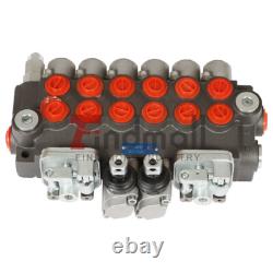 6Spool 11GPM 3645PSI Hydraulic Backhoe Directional Control Valve with4Joysticks