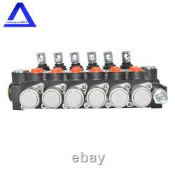 6Spool Hydraulic Directional Control Valve 11gpm Adjustable Relief Valve Durable