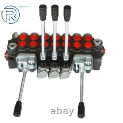 7 Spool 11GPM Hydraulic Directional Control Valve 2JOYSTICK 40L BSPP Port NEW