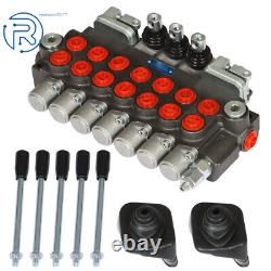 7 Spool 11GPM Hydraulic Directional Control Valve 2JOYSTICK 40L BSPP Port NEW