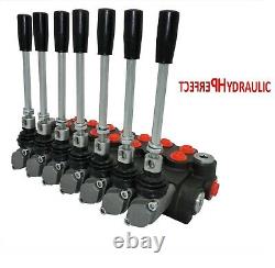 7 Spool Hydraulic Directional Control Valve 11gpm 40L 1x Single 6x Double Acting