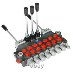 7 Spool Hydraulic Directional Control Valve 11gpm, 40L, 2 Joystick, BSPP Interface