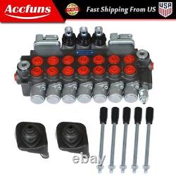 7 Spool Hydraulic Directional Control Valve 11gpm, 40L, 2 Joystick, BSPP Interface