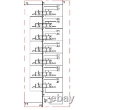 7 Spool Hydraulic Directional Control Valve 11gpm 40L Double Acting Cylinder DA