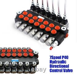 7 Spool Hydraulic Directional Control Valve 13GPM for Tractors Loader, Adjustable