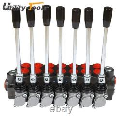 7 Spool Hydraulic Directional Control Valve 13Gpm Double Acting Cylinder SAE NEW