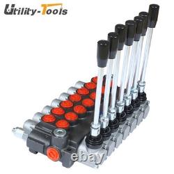 7 Spool Hydraulic Directional Control Valve 13Gpm Double Acting Cylinder SAE NEW