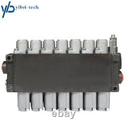 7 Spool Hydraulic Directional Control Valve 13gpm P40 Double Acting Cylinder 60L
