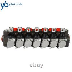 7 Spool Hydraulic Directional Control Valve 13gpm P40 Double Acting Cylinder 60L