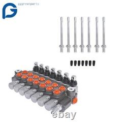 7 Spool Hydraulic Monoblock Double Acting Control Valve, 11 GPM, SAE Ports