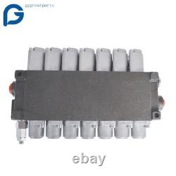 7 Spool Hydraulic Monoblock Double Acting Control Valve, 11 GPM, SAE Ports