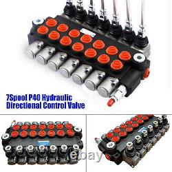 7 Spool P40 Hydraulic Directional Control Valve, Manual Operate 13GPM Adjustable