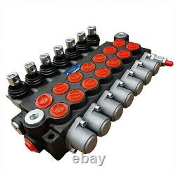 7 Spool P40 Hydraulic Directional Control Valve, Manual Operate 13GPM Adjustable