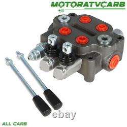 ALL-CARB 2 Spool Hydraulic Control Valve Tractor BSPP 25GPM + Conversion Plug