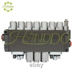 BSPP Hydraulic Directional Control Valve 40L Port 11GPM 7 Spool With JOYSTICK