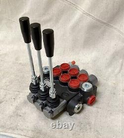 CHIEF 3P40 Hydraulic Directional Valve 3 Spools Spring Center To Neutral 10 gpm