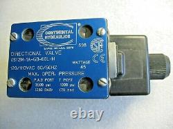 Continental Hydraulics Directional Valve with G. W. Lisk 110/120/50/60 Solenoid