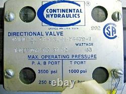 Continental Hydraulics Directional Valve with G. W. Lisk 110/120/50/60 Solenoids