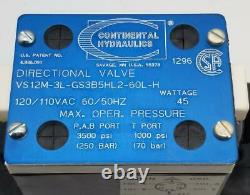 Continental Hydraulics VS12M-3L-GS3B5HL2-60L-H Directional Valve 3500 PSI
