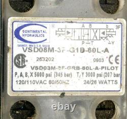 Continental Hydraulics VSD08M-3F-G1B-60L-A Directional Valve 120/110VAC 3000psi