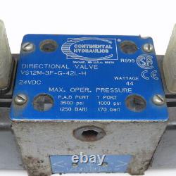 Continental VS12M-3F-G-42L-H 5/3 Way Hydraulic Directional Valve 24VDC Coil